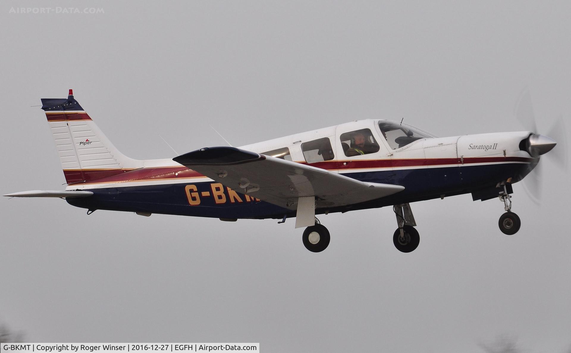 G-BKMT, 1981 Piper PA-32R-301 Saratoga SP C/N 32R-8213013, Resident Saratoga departing Runway 04.
