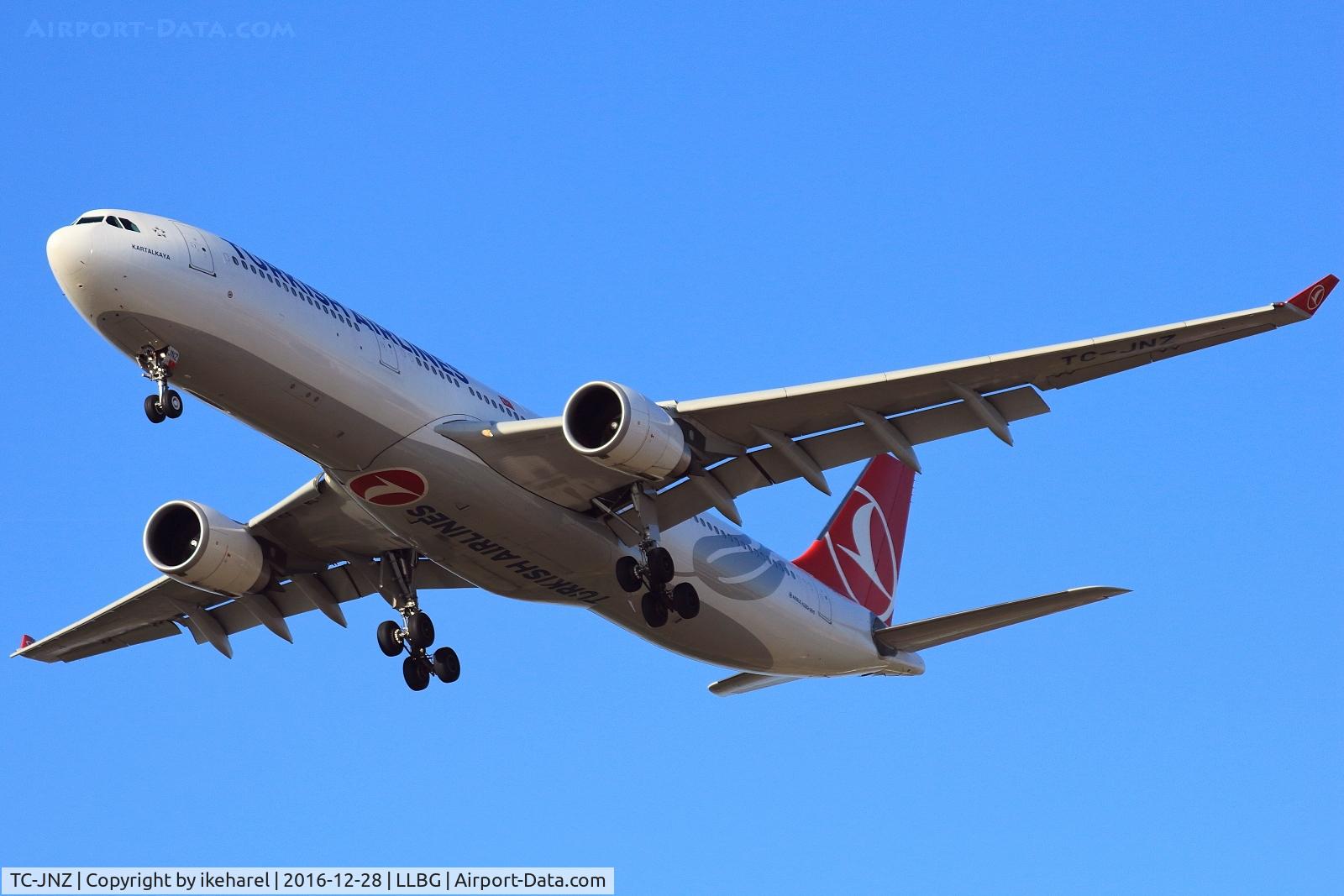 TC-JNZ, 2013 Airbus A330-303 C/N 1487, Flight from Istanbul upon landing on runway 12.