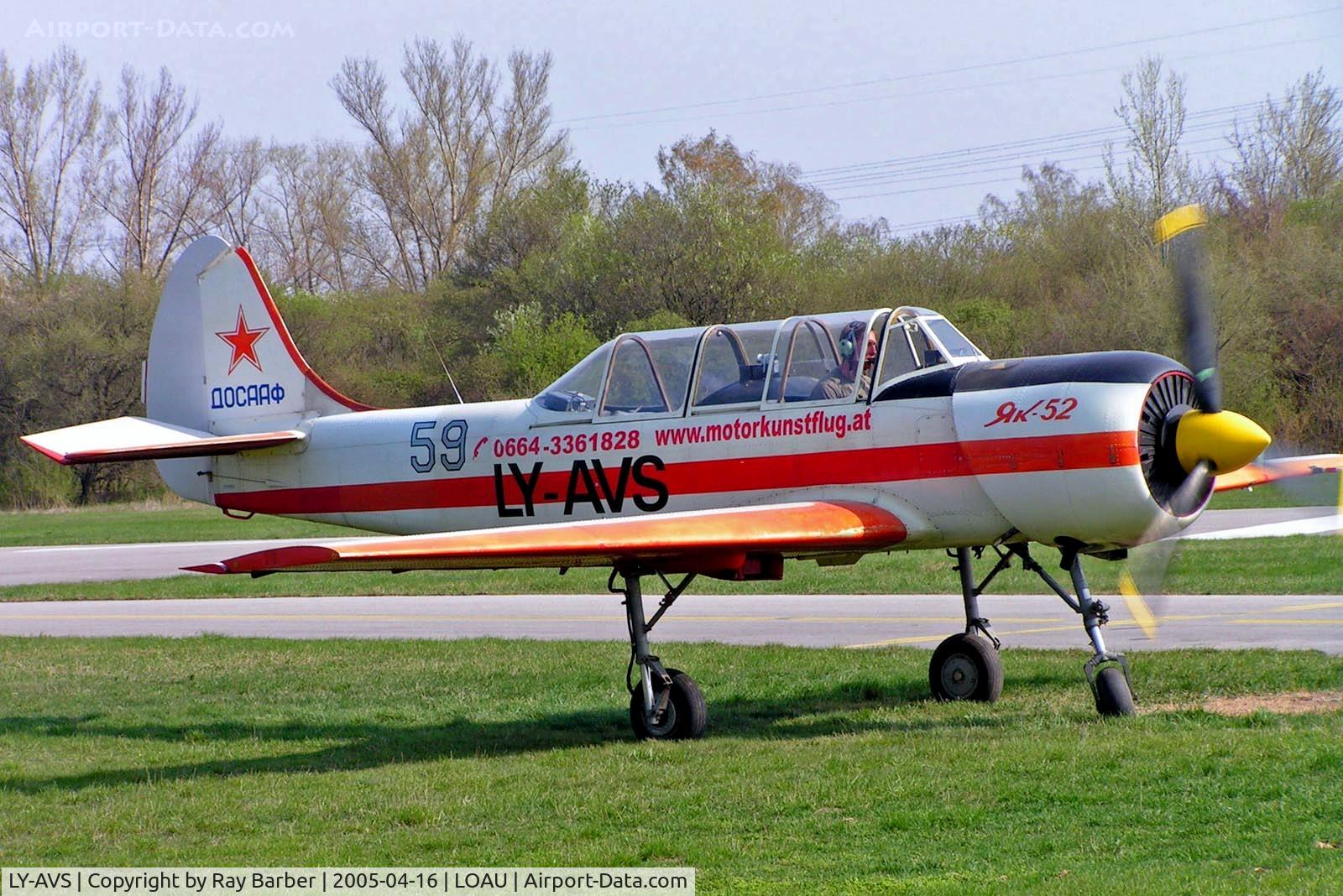 LY-AVS, Yakovlev (Aerostar) Yak-52 C/N 9111509, Yakovlev Yak-52 [9111509] Stockerau~OE 16/04/2005