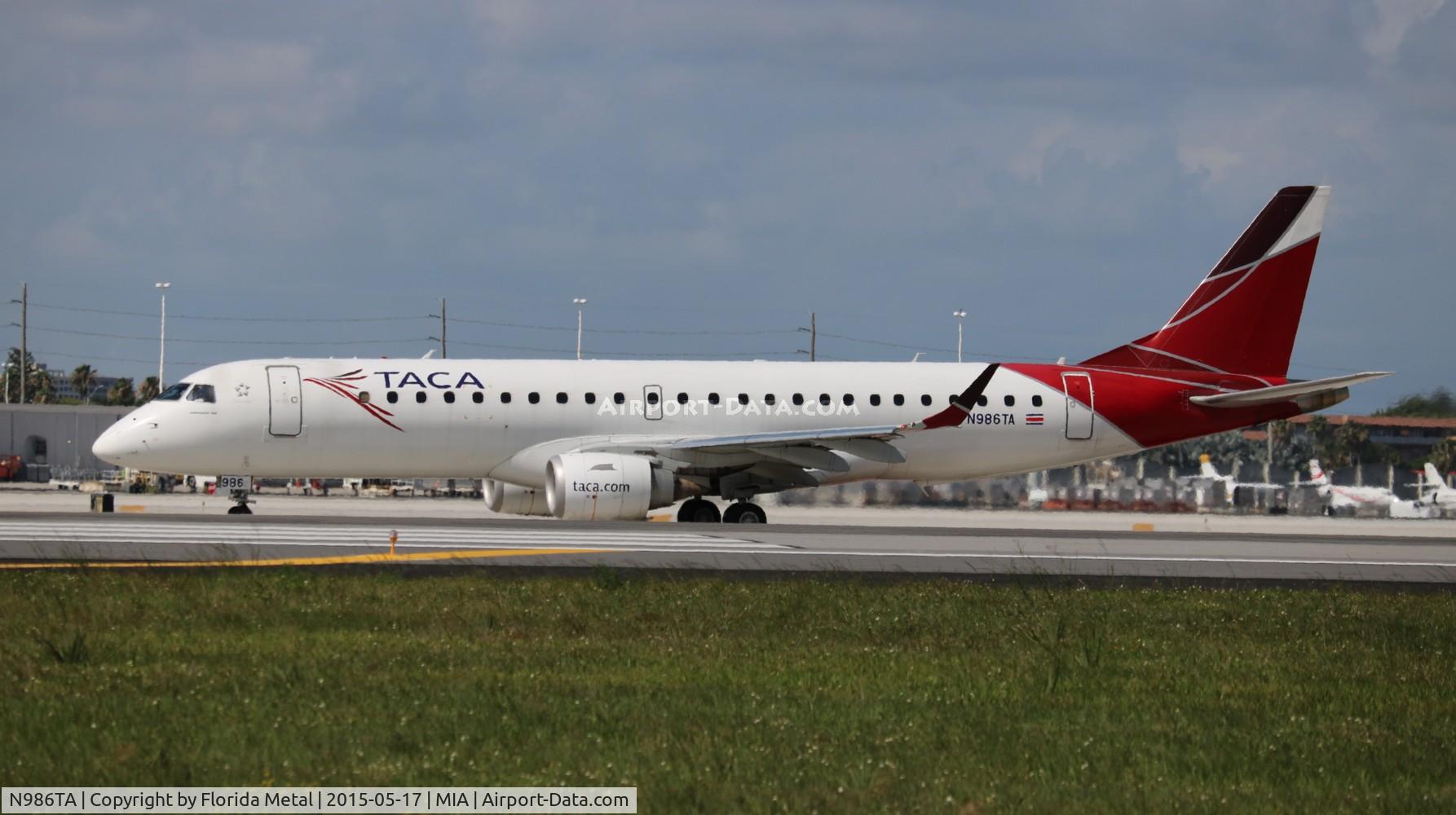 N986TA, Embraer ERJ-190-100 IGW 190AR C/N 19000360, Taca E190