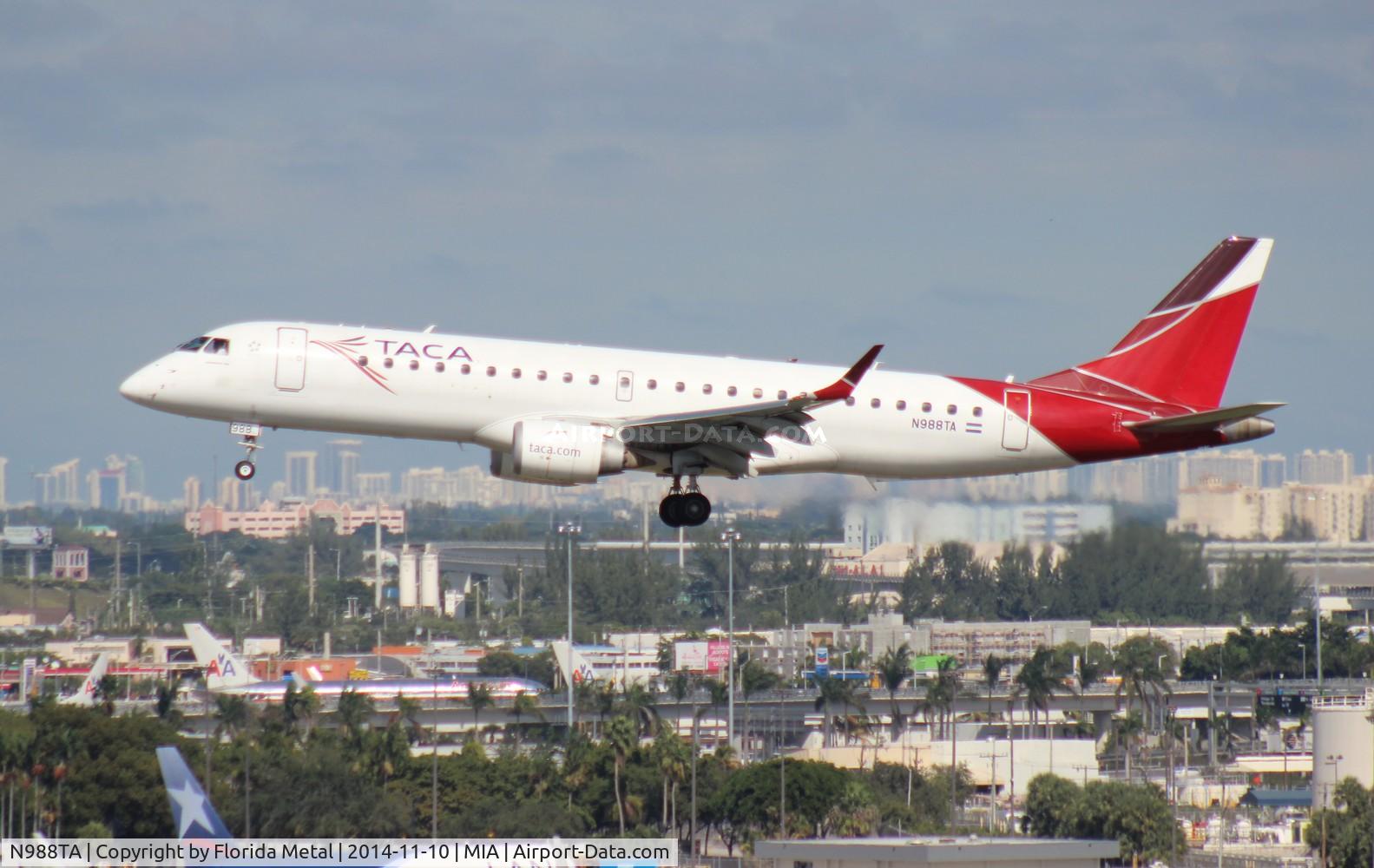 N988TA, 2010 Embraer ERJ-190-100 IGW 190AR C/N 19000399, Taca E190