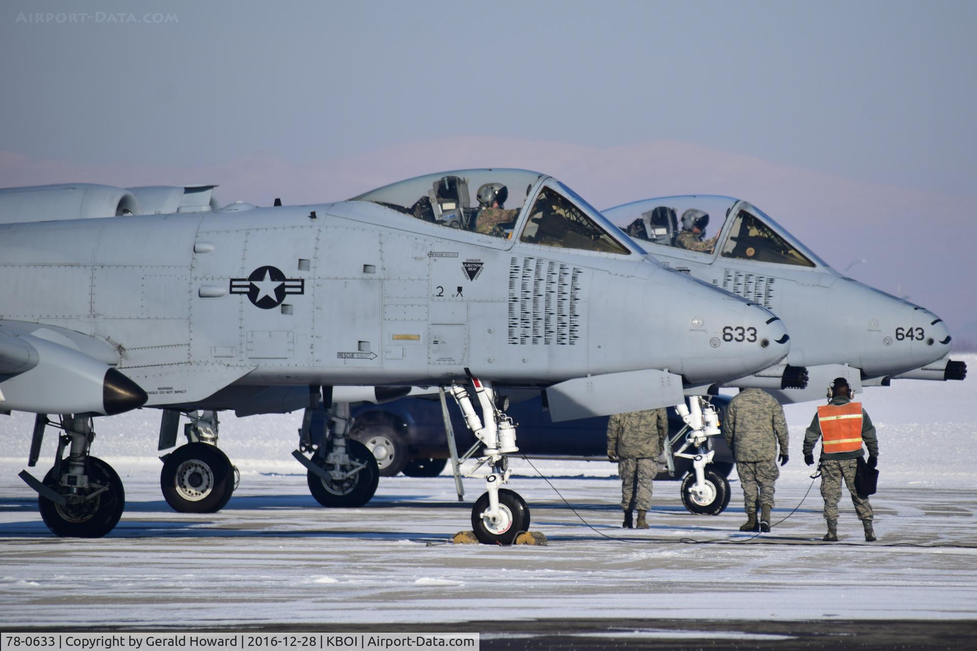 78-0633, 1978 Fairchild Republic A-10C Thunderbolt II C/N A10-0253, On de arm pad with 78-0643.