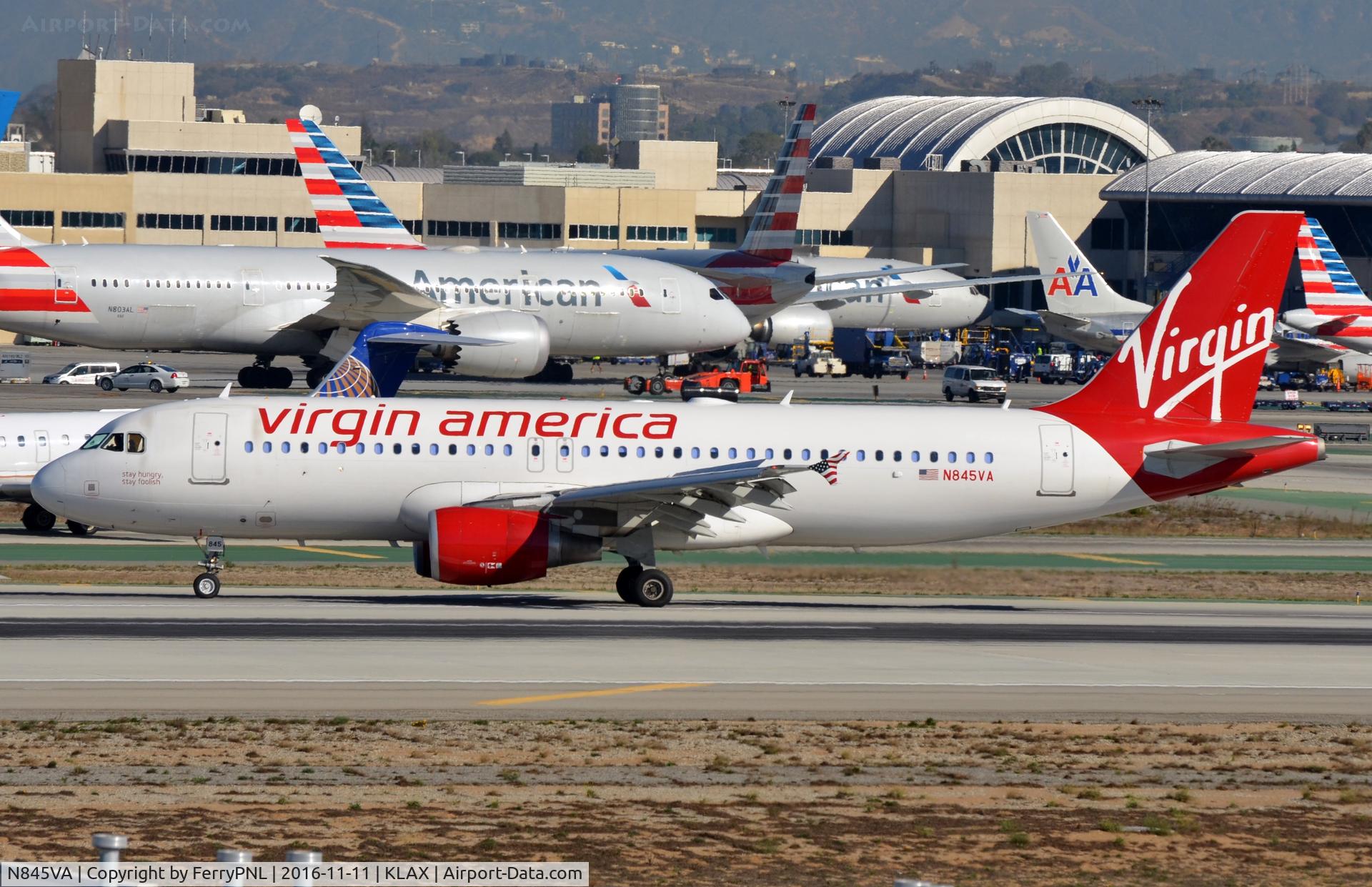 N845VA, 2011 Airbus A320-214 C/N 4867, Virgin America A320 arrived in LAX