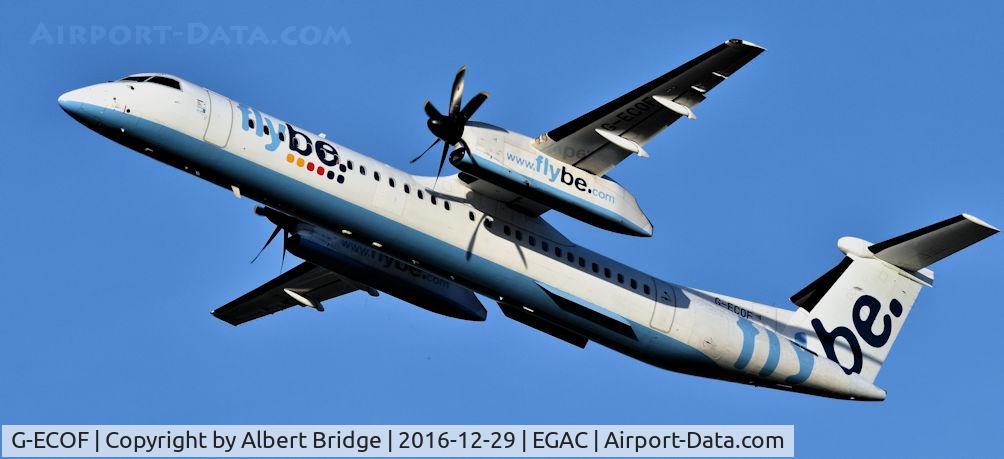 G-ECOF, 2008 De Havilland Canada DHC-8-402Q Dash 8 C/N 4216, flybe G-ECOF departing Belfast City to Glasgow.