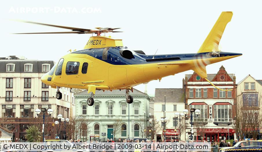 G-MEDX, 2008 Agusta A-109E Power C/N 11745, Warwickshire and Northamptonshire air ambulance (G-MEDX) at Bangor (Co Down) – demonstration/publicity visit.
