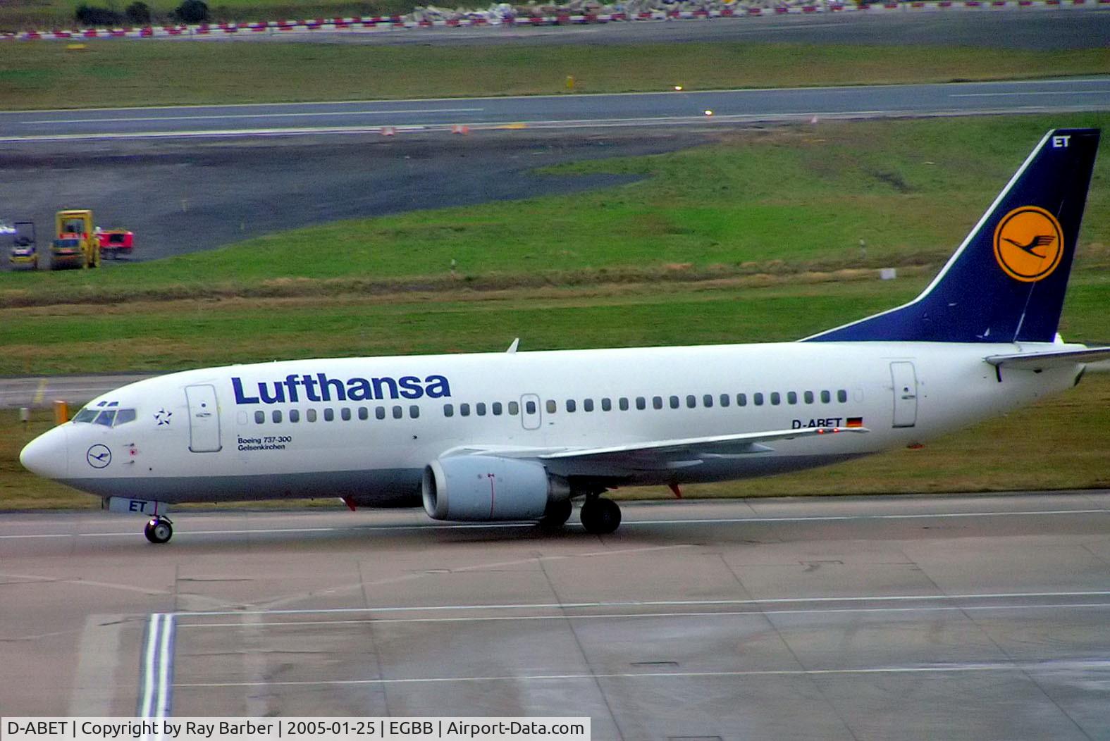 D-ABET, 1994 Boeing 737-330 C/N 27903, Boeing 737-330 [27903] (Lufthansa) Birmingham Int'l~G 25/01/2005