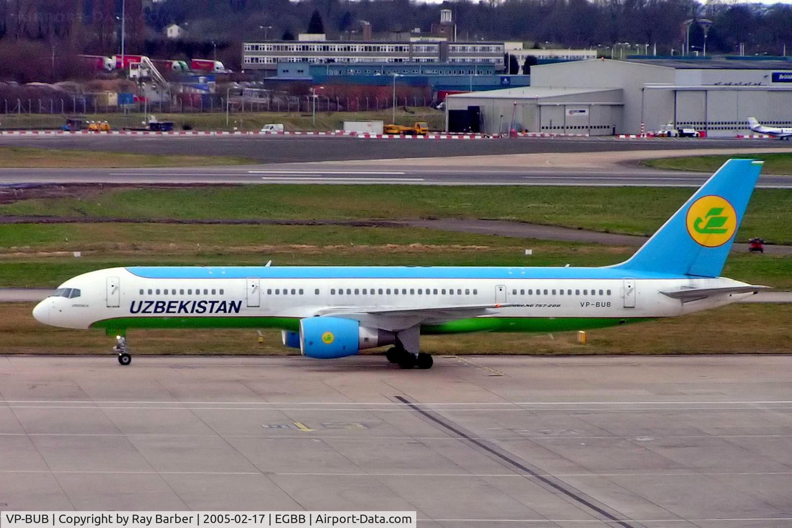 VP-BUB, 1999 Boeing 757-23P C/N 30060, Boeing 757-23P [30060] (Uzbekistan Airways) Birmingham Int'l~G 17/02/2005