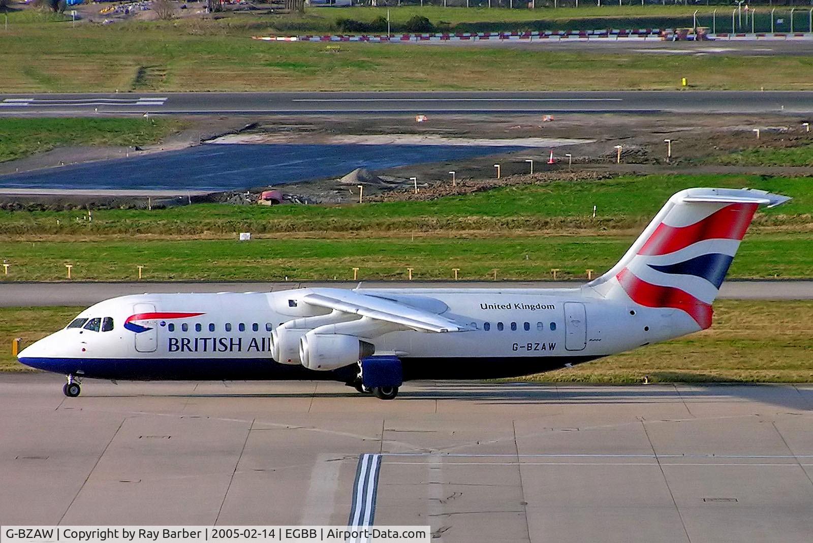 G-BZAW, 1999 British Aerospace Avro 146-RJ100 C/N E3354, BAe 146-RJ100 [E3354] (British Airways CitiExpress) Birmingham Int'l~G 14/02/2005