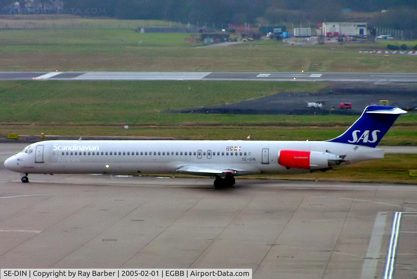 SE-DIN, 1990 McDonnell Douglas MD-82 (DC-9-82) C/N 49999, McDonnell Douglas DC-9-82 (MD-82) [53010] (SAS Scandinavian Airlines) Birmingham Int'l~G 01/02/2005