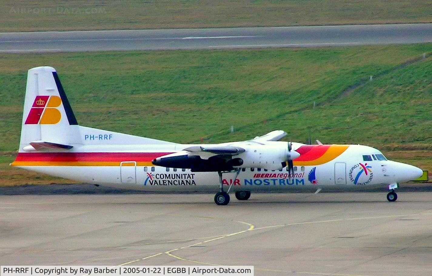 PH-RRF, 1991 Fokker 50 C/N 20220, Fokker F-50 [20220] (Air Nostrum) Birmingham Int'l~G 22/01/2005