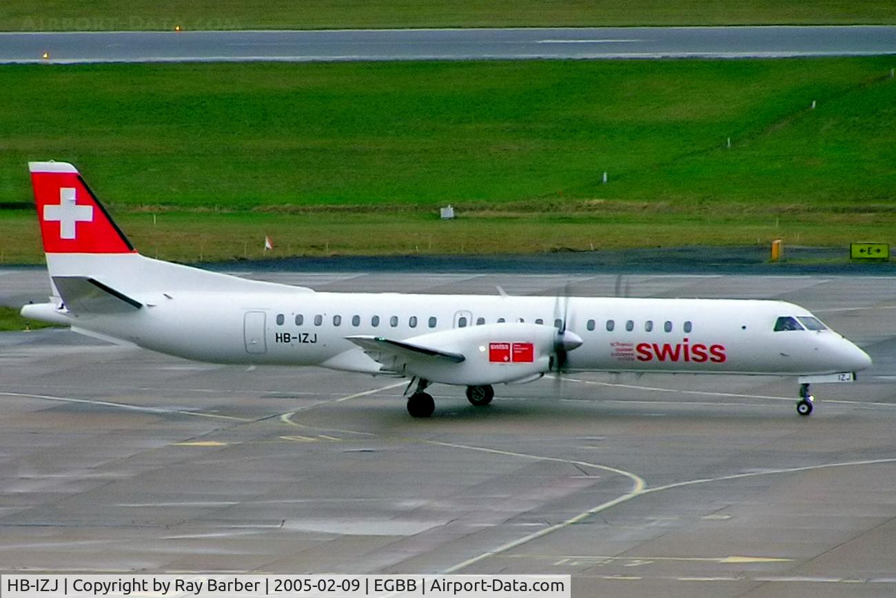 HB-IZJ, 1995 Saab 2000 C/N 2000-015, SAAB 2000 [015] (Swiss International Air Lines) Birmingham Int'l~G 09/02/2005