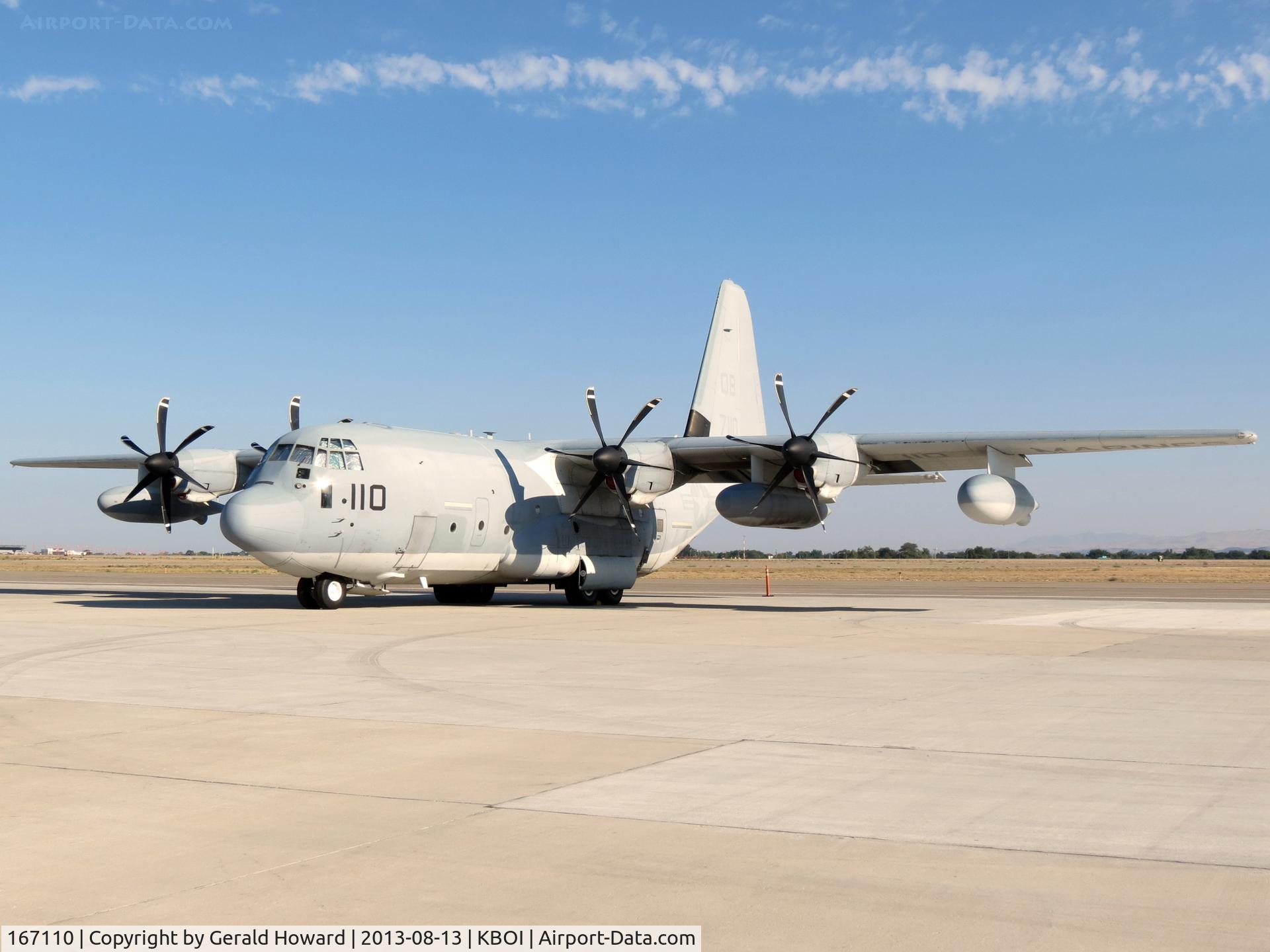 167110, Lockheed Martin KC-130J Harvest Hawk Hercules C/N 382-5579, VMGR 352, NAS Miramar, CA. Parked on Western Aircraft ramp.