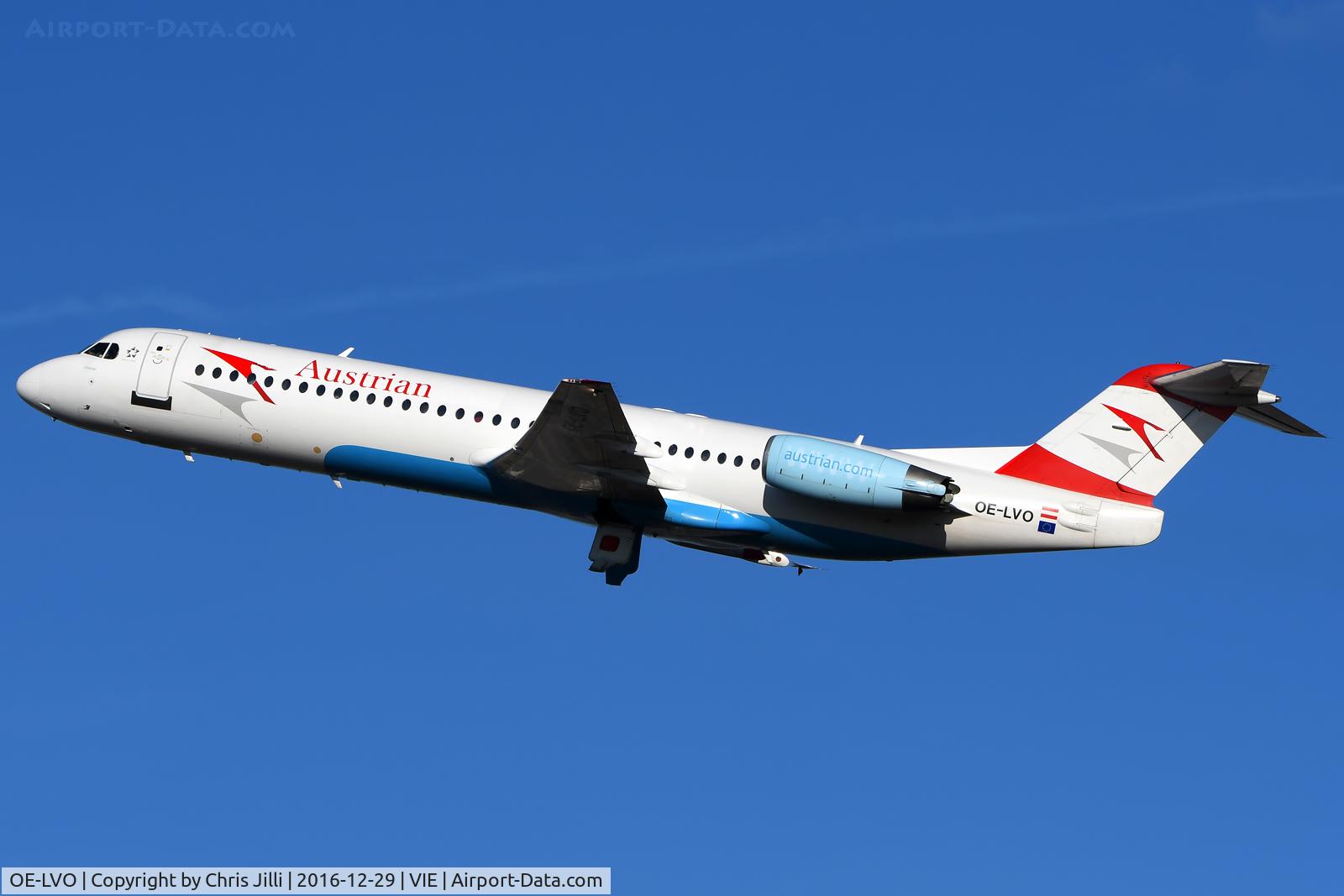 OE-LVO, 1993 Fokker 100 (F-28-0100) C/N 11460, Austrian Airlines