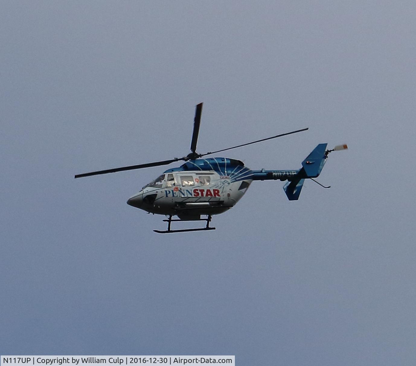 N117UP, 1994 Eurocopter-Kawasaki BK-117C-1 C/N 7508, Saw it flying North over Peace Valley Park, Bucks County Pa. maybe heading to Lehigh Valley Hospital in Allentown, Pa.