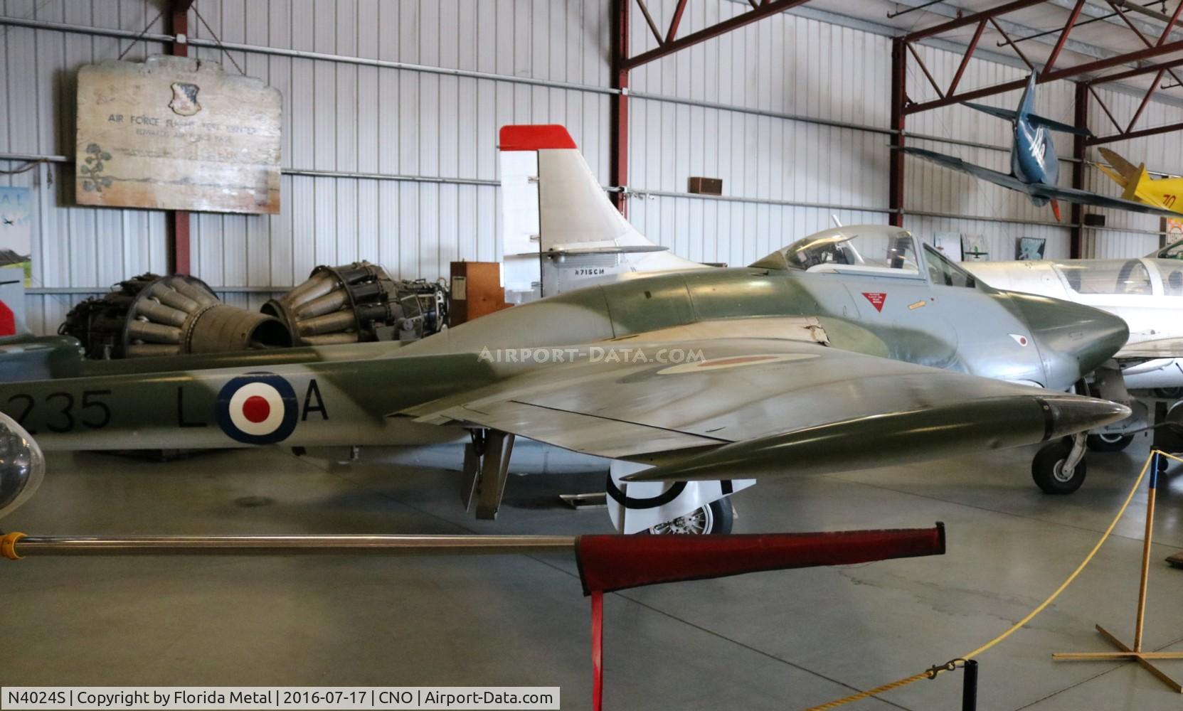 N4024S, 1951 De Havilland (FFA) Vampire FB6 (DH-100) C/N 638, Vampire