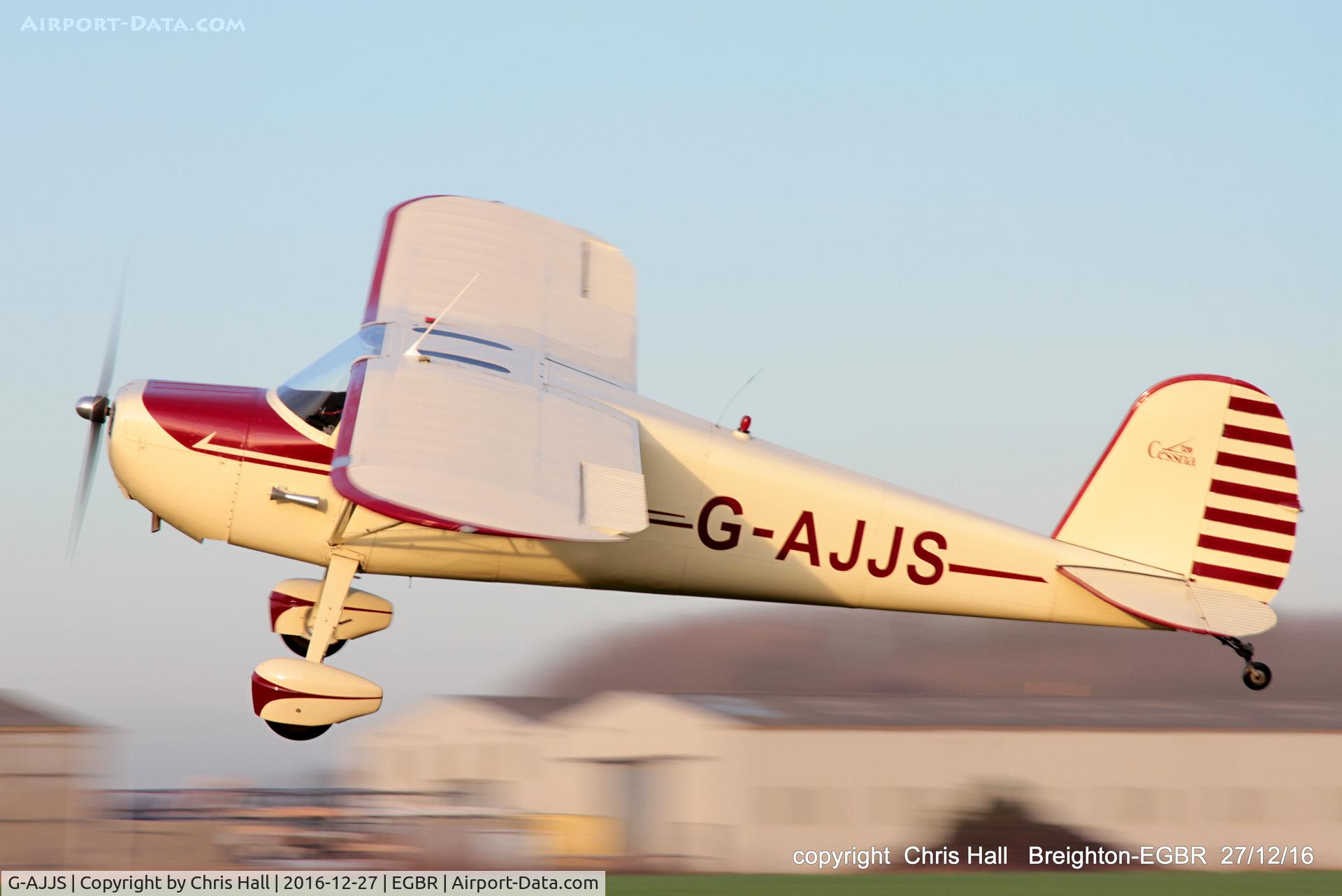 G-AJJS, 1947 Cessna 120 C/N 13047, my good friend Graham departing from Breighton