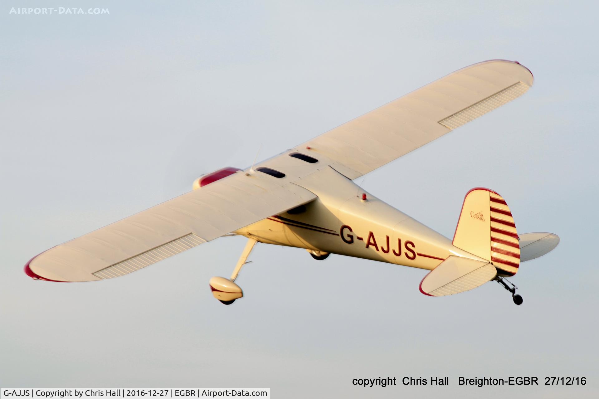 G-AJJS, 1947 Cessna 120 C/N 13047, my good friend Graham departing from Breighton