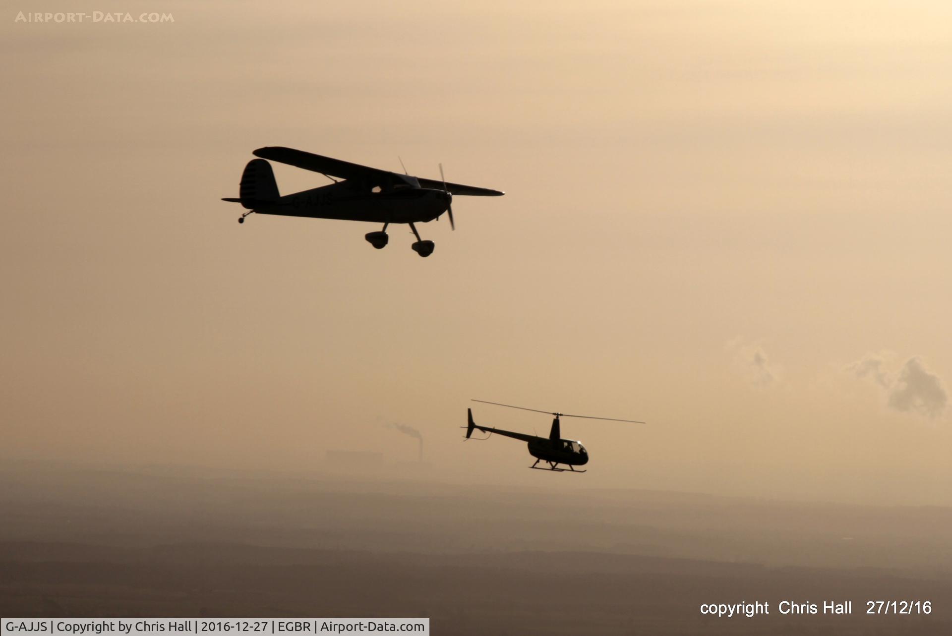 G-AJJS, 1947 Cessna 120 C/N 13047, Graham in AJJS and Aiden in TGTT following us back to Breighton