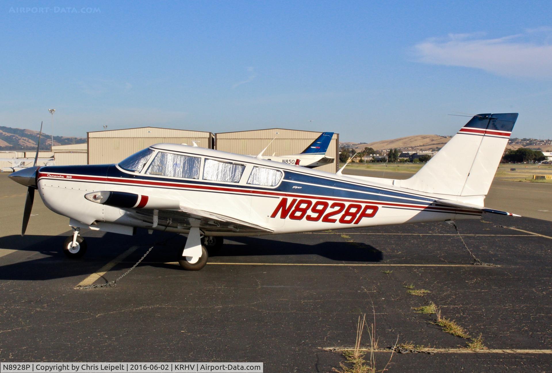 N8928P, 1966 Piper PA-24-260 Comanche B C/N 24-4384, SoCal based 1966 Piper Comanche parked on the transient ramp at Reid Hillview Airport, San Jose, CA.