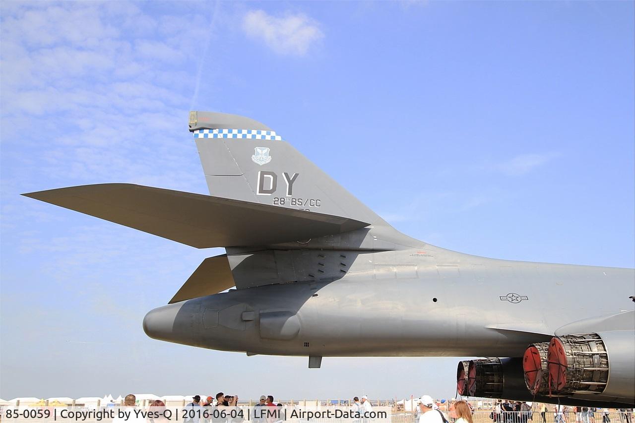 85-0059, 1985 Rockwell B-1B Lancer C/N 19, Rockwell B-1B Lancer, Static display, Istres-Le Tubé Air Base 125 (LFMI-QIE) open day 2016