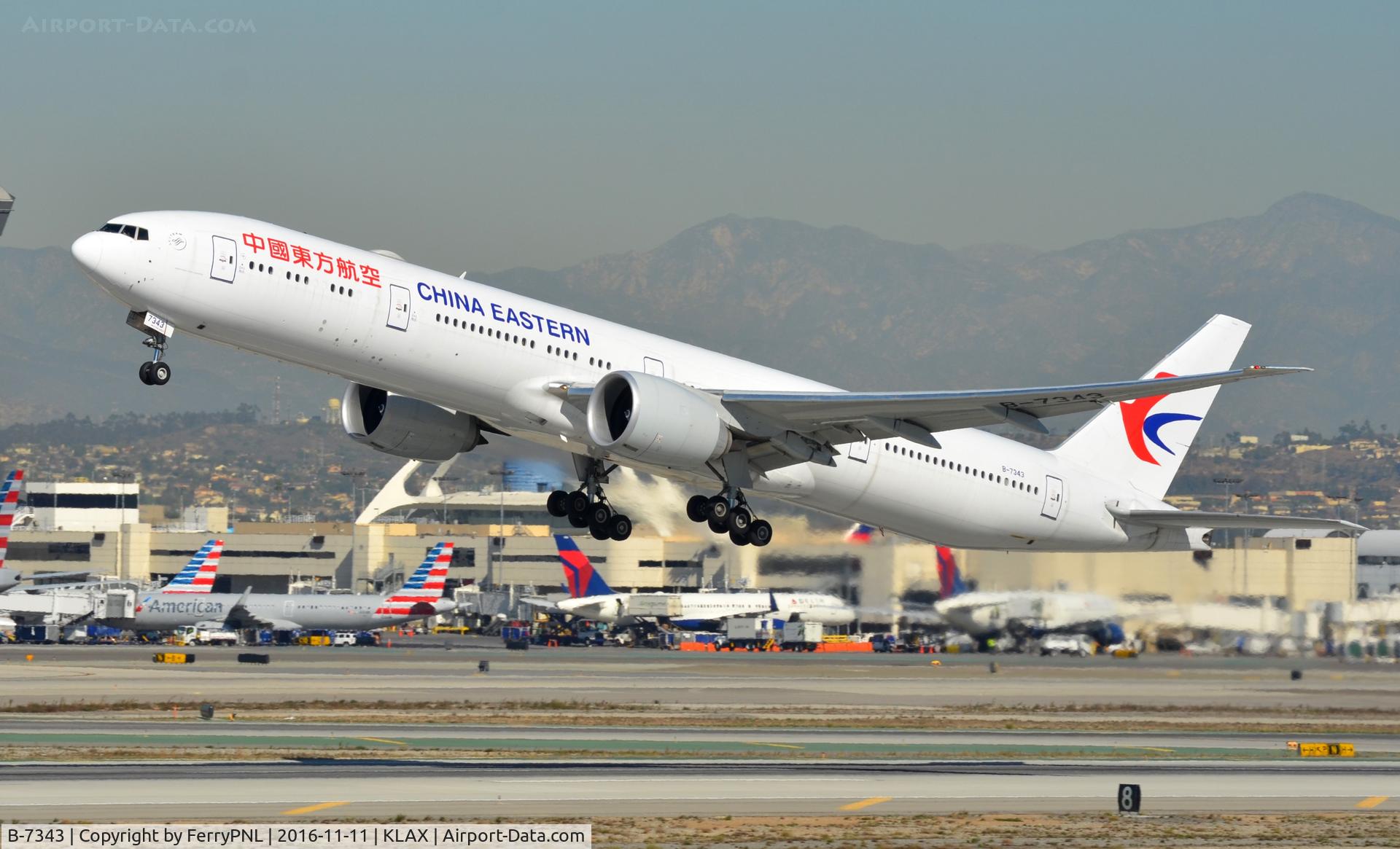 B-7343, 2016 Boeing 777-39P/ER C/N 43277, China Eastern B773 lifting-off