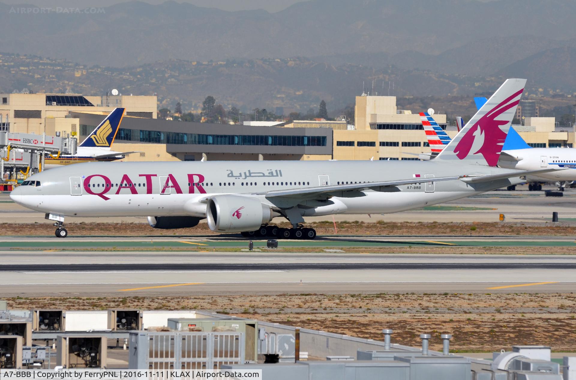 A7-BBB, 2009 Boeing 777-2DZ/LR C/N 36013, Qatar B772 arrived in LAX