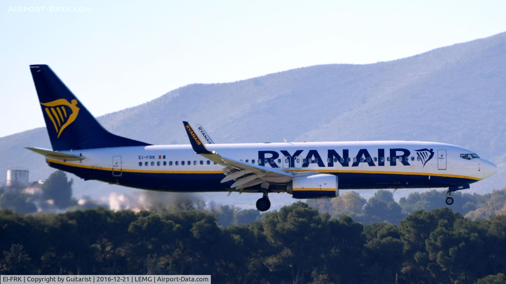 EI-FRK, 2016 Boeing 737-8AS C/N 44735, At Malaga