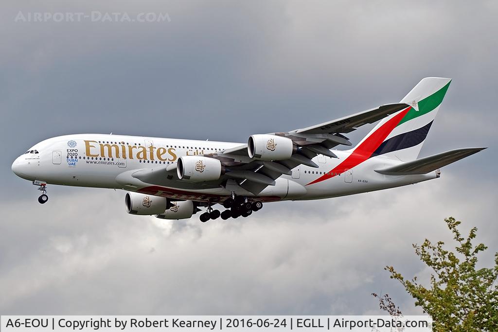A6-EOU, 2015 Airbus A380-861 C/N 205, Arriving 27R