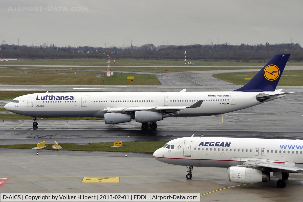 D-AIGS, 1999 Airbus A340-313 C/N 297, at dus
