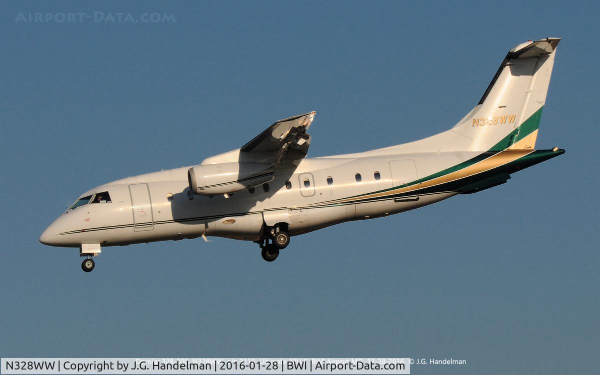 N328WW, 1999 Dornier 328-300 328JET C/N 3116, On final to 33L.