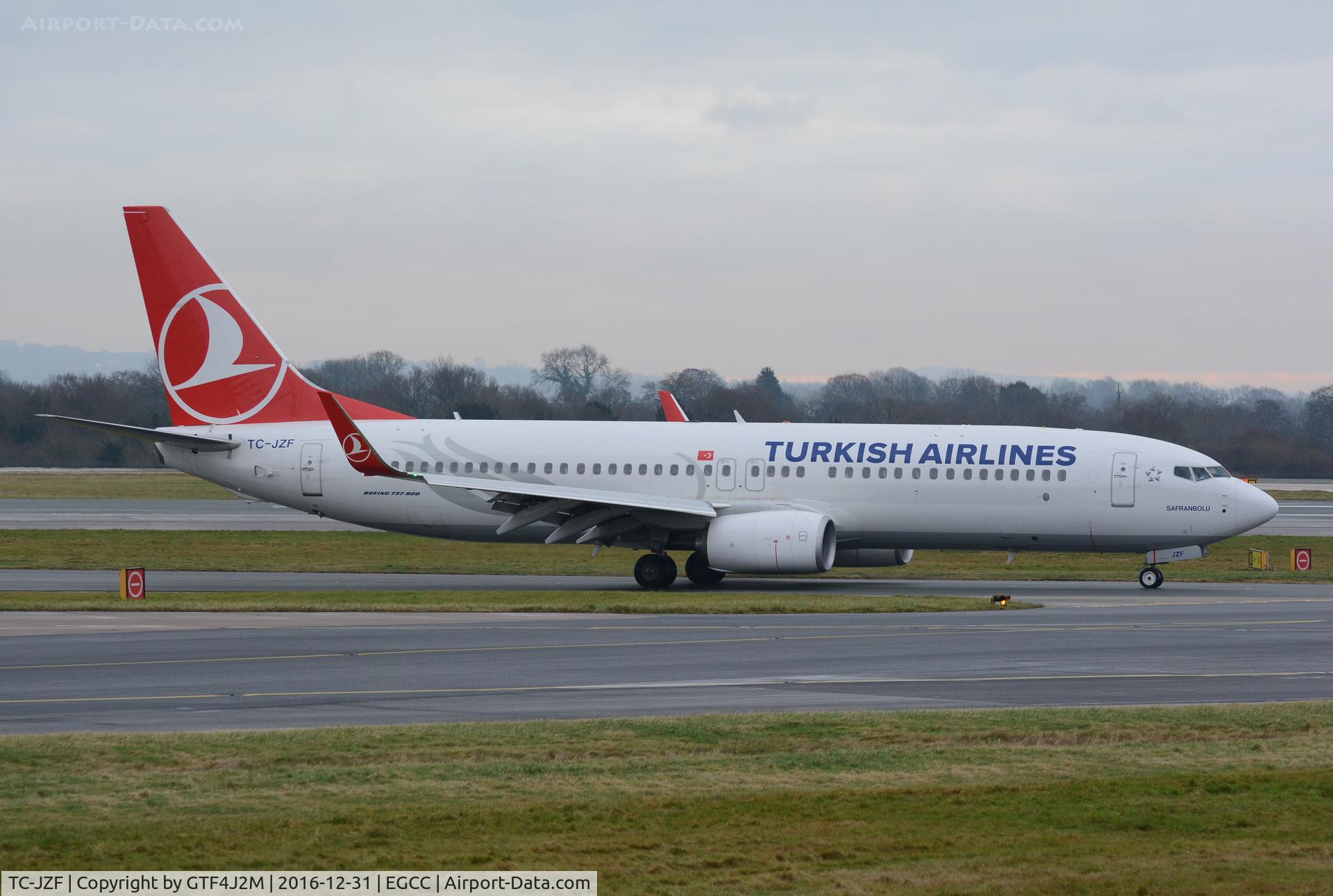 TC-JZF, 2016 Boeing 737-8F2 C/N 60027, TC-JZF  Turkish AL at Manchester 31.12.16