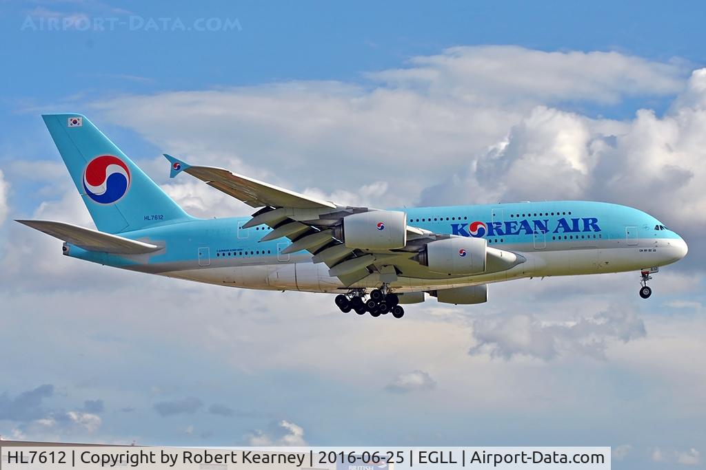HL7612, 2011 Airbus A380-861 C/N 039, Arriving 27R