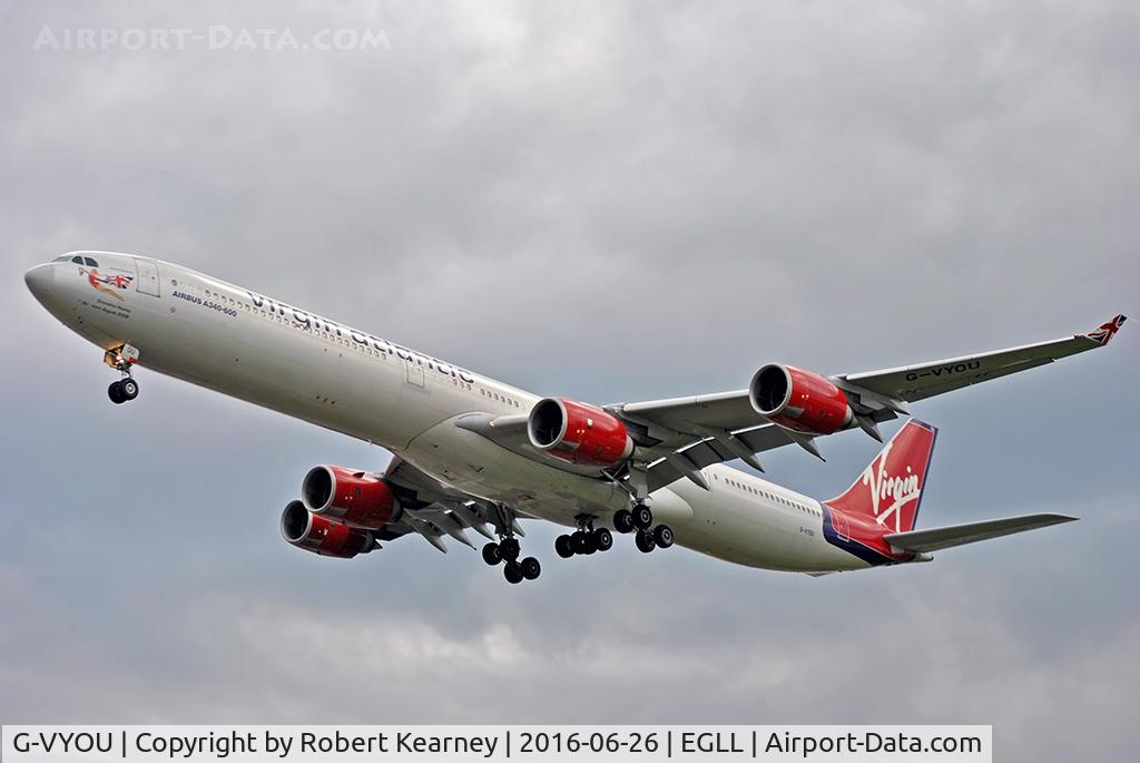 G-VYOU, 2006 Airbus A340-642 C/N 765, Arriving 27R