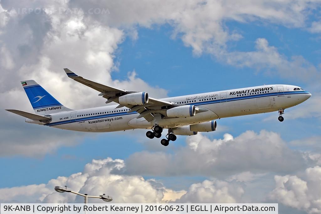 9K-ANB, 1995 Airbus A340-313 C/N 090, Arriving 27R