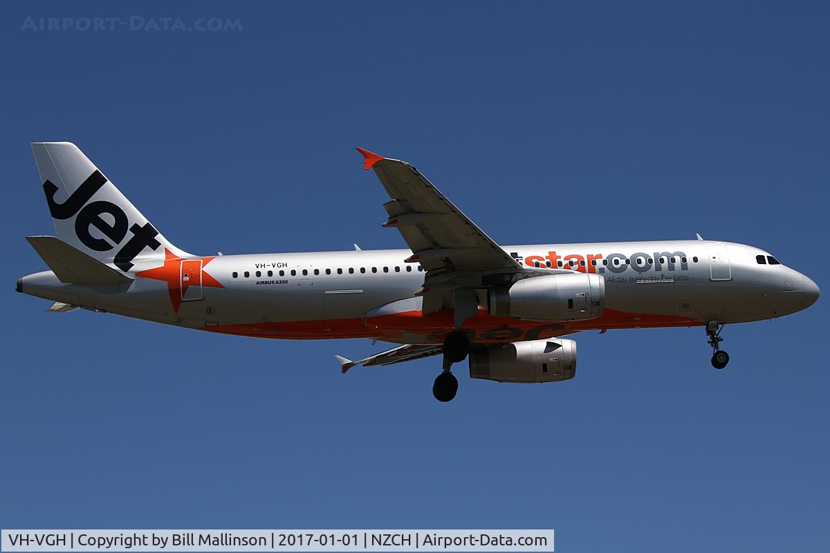 VH-VGH, 2010 Airbus A320-232 C/N 4495, JQ233 from AKL
