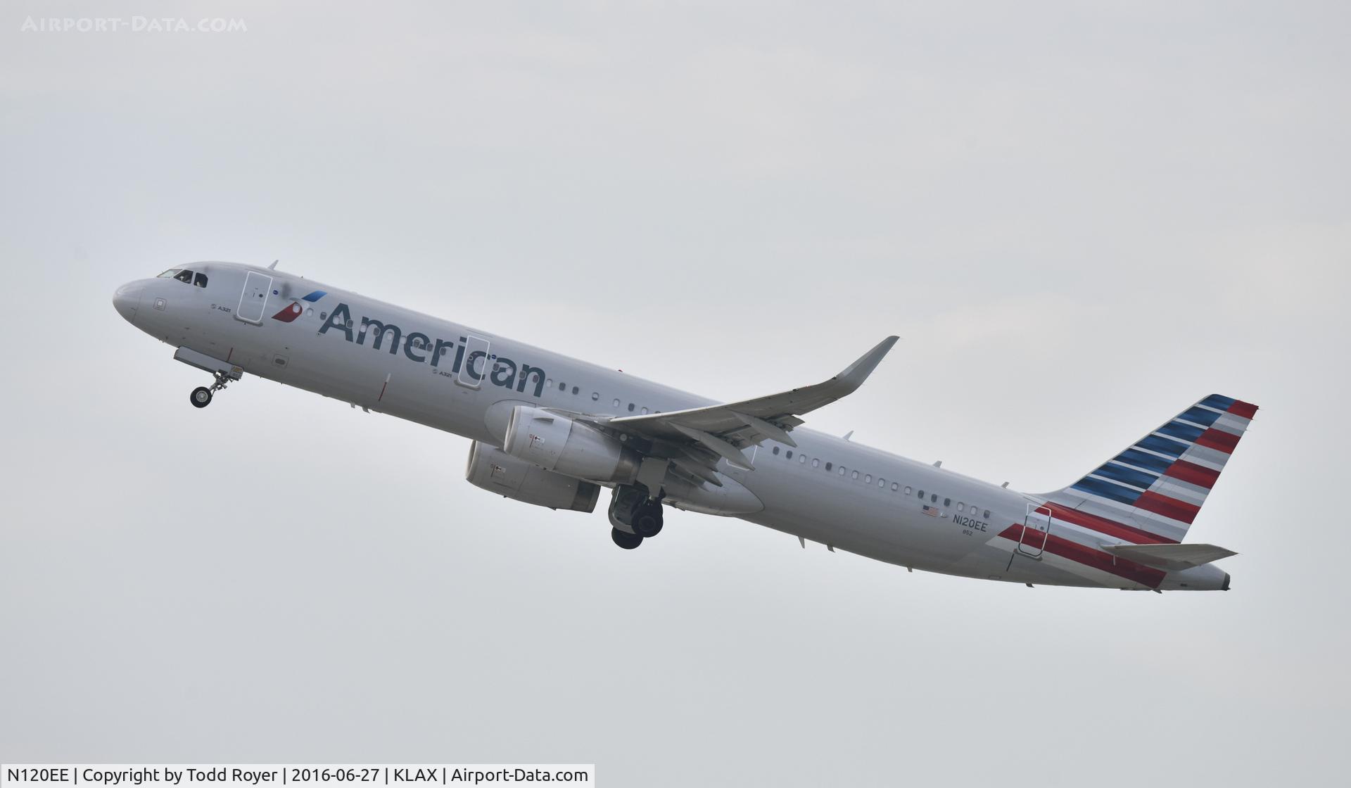 N120EE, 2014 Airbus A321-231 C/N 6227, Departing LAX