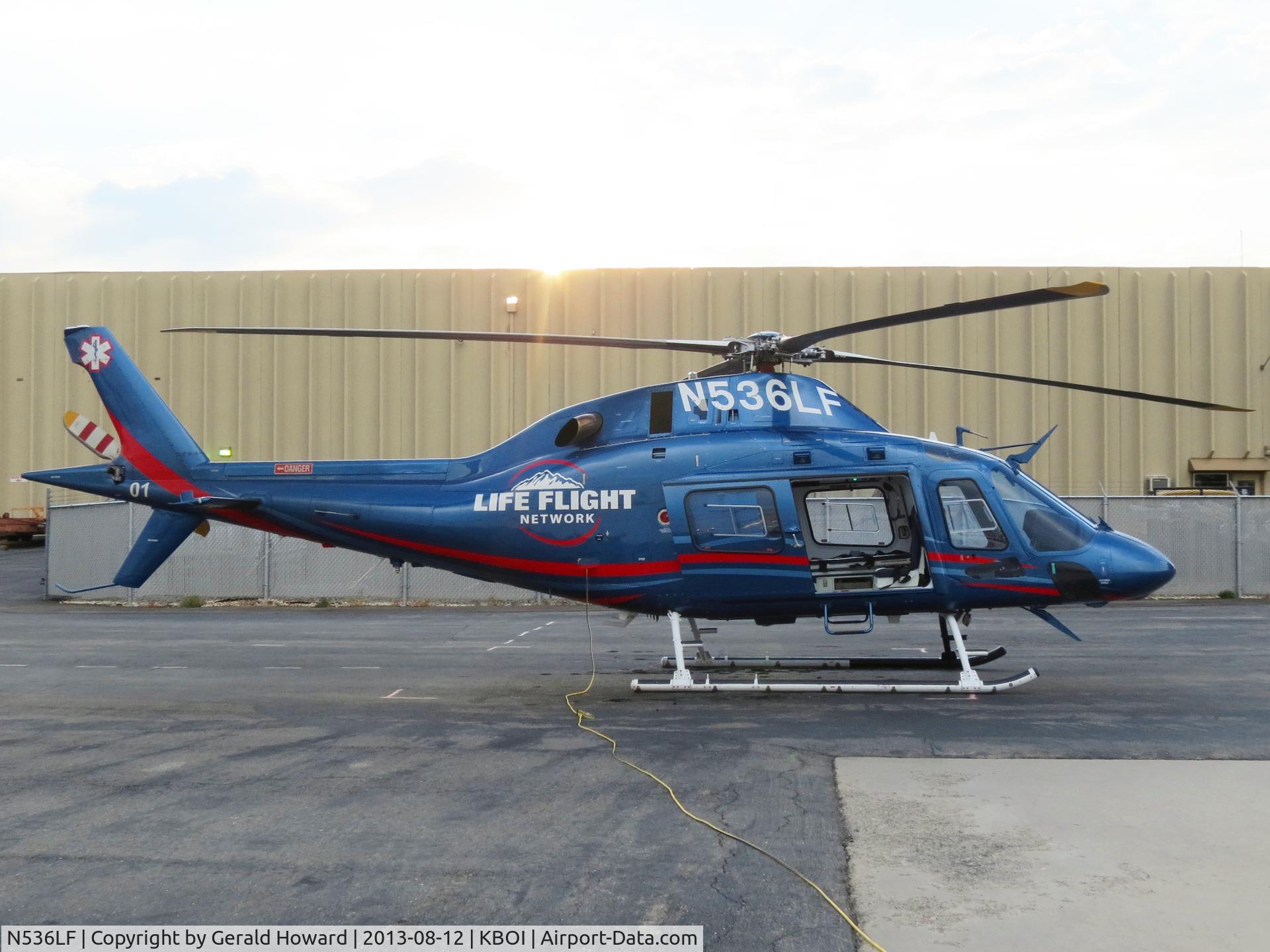 N536LF, 2012 AgustaWestland AW-119 MKII Koala C/N 14801, Parked early morning on Life Flight's pad.