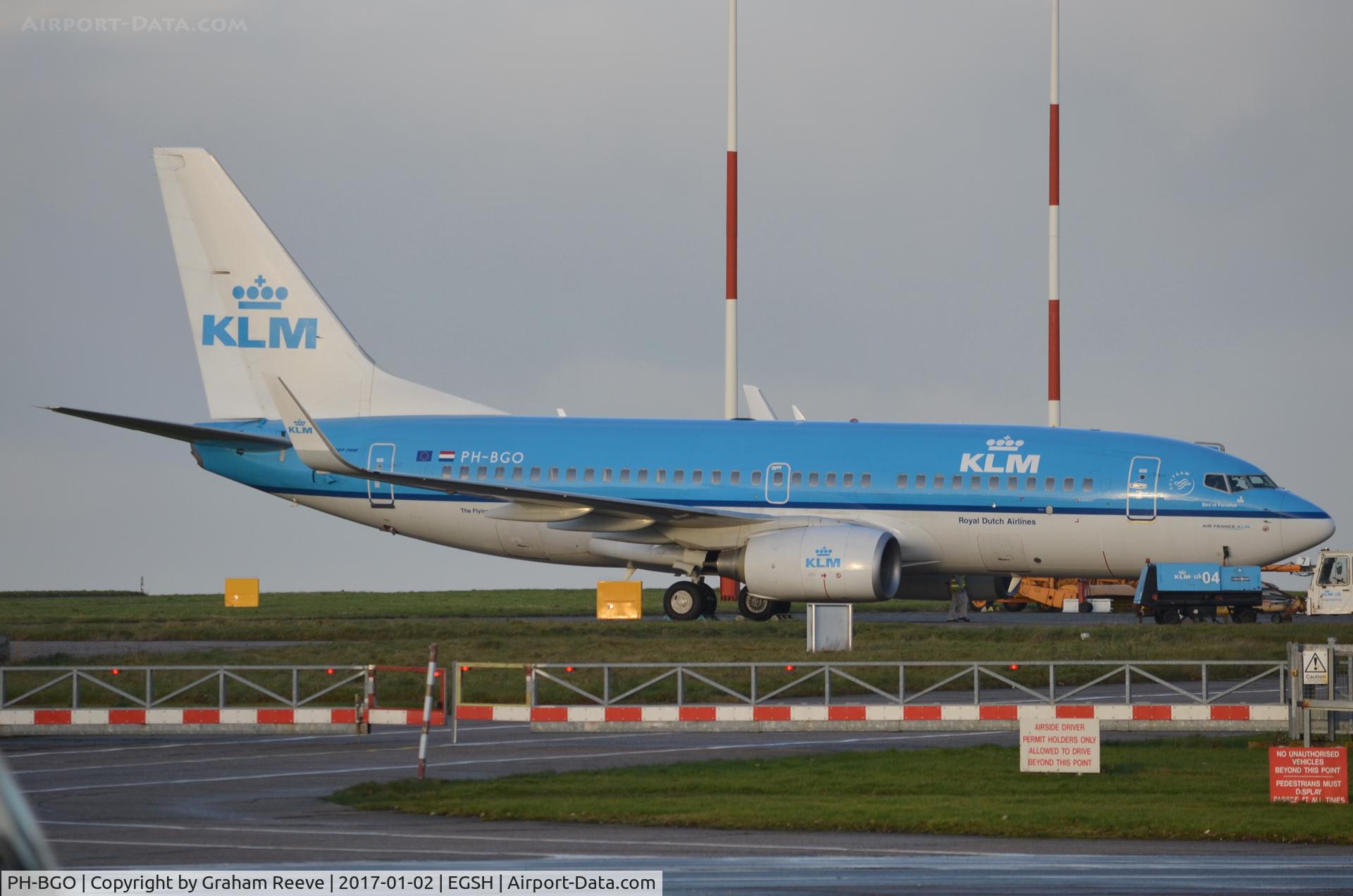 PH-BGO, 2011 Boeing 737-7K2 C/N 38126, Parked at Norwich.
