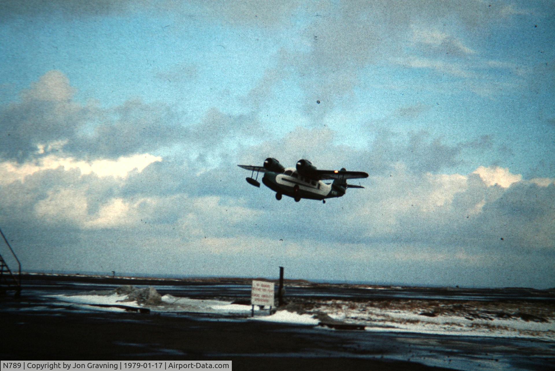N789, 1943 Grumman G-21A Goose C/N B-102, N789 at Adak, AK and Amchitka, AK  Jan. 1979