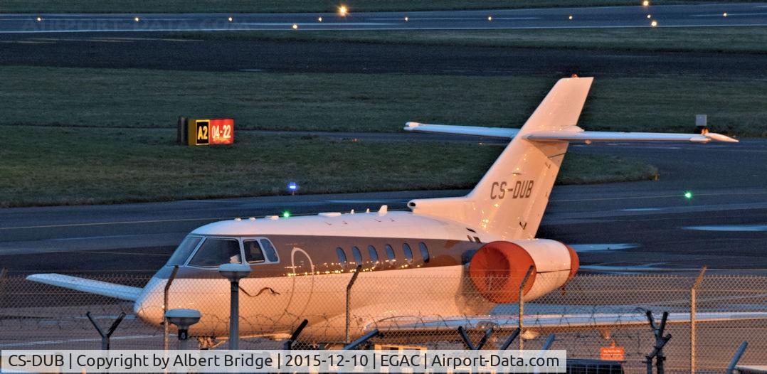 CS-DUB, 2008 Raytheon Hawker 750 C/N HB-0005, NetJets CS-DUB – an overnight visitor to Belfast City.
