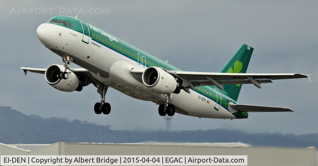EI-DEN, 2005 Airbus A320-214 C/N 2432, Aer Lingus EI-DEN – Malaga departure from Belfast City.