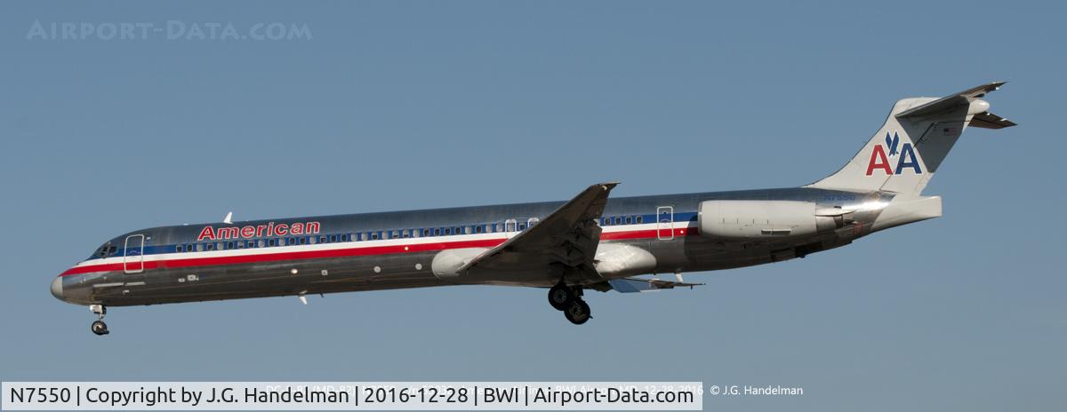 N7550, 1991 McDonnell Douglas MD-82 (DC-9-82) C/N 53032, Final to 33L.