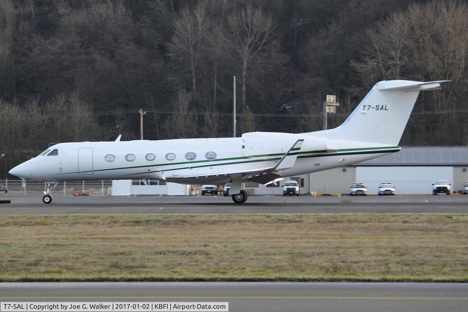 T7-SAL, 2016 Gulfstream Aerospace GIV-X (G450) C/N 4354, Unusual visitor to BFI was this San Marino registered G450.