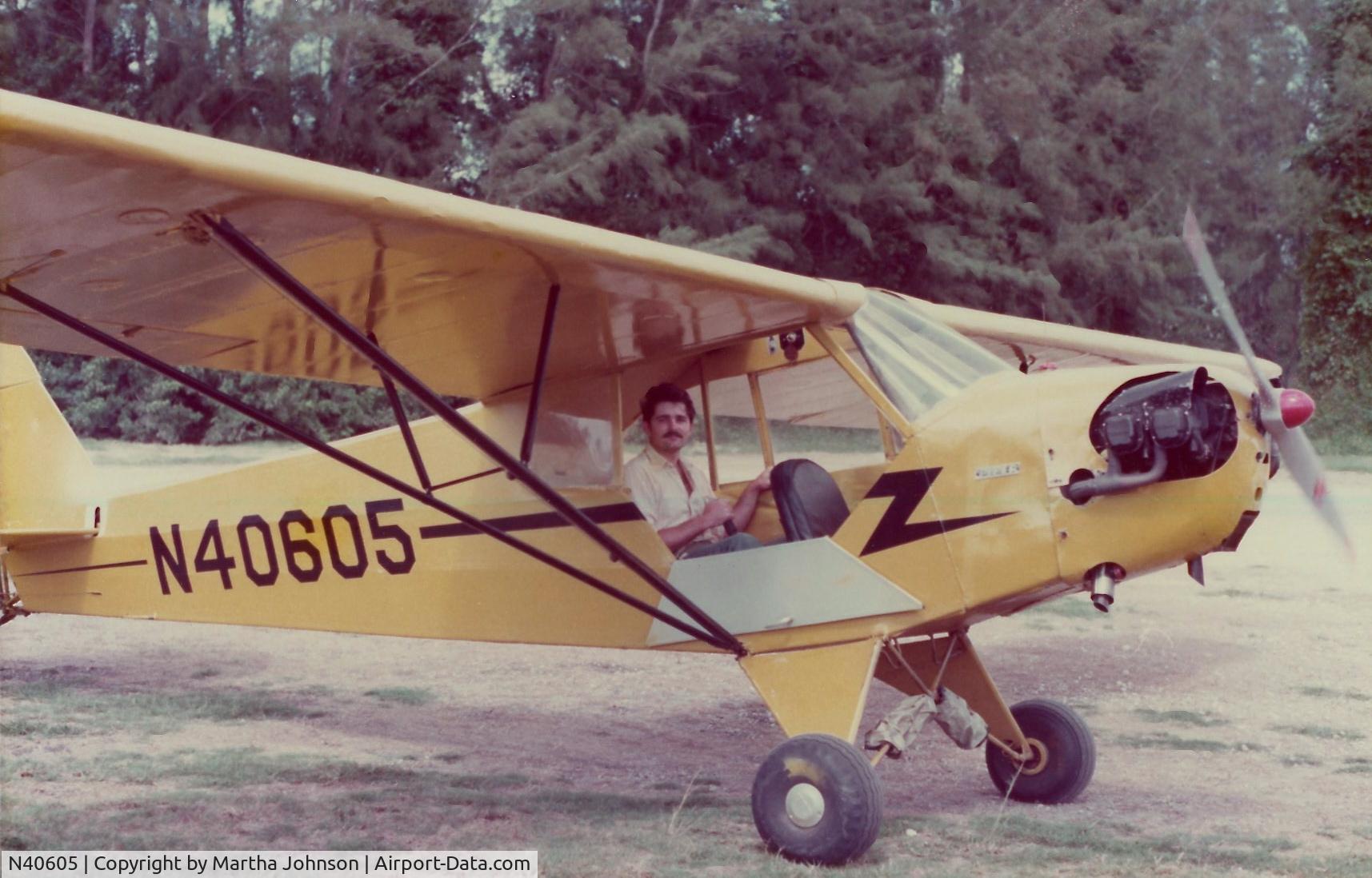 N40605, 1941 Piper J3C-65 Cub C/N 7350, This was shot at Tri-State ag strip in the Redlands, FL in 1974 or 1975.