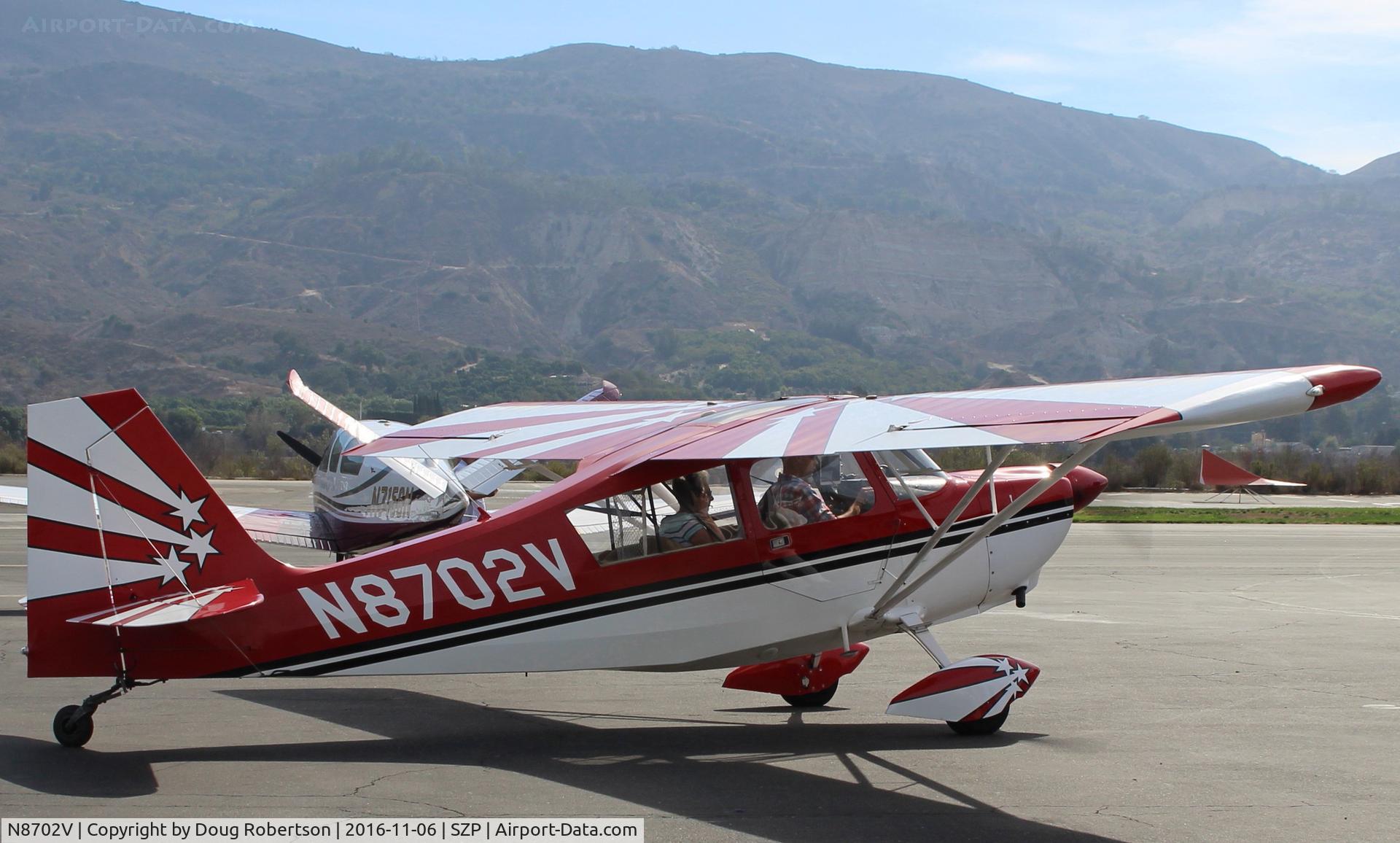 N8702V, 1975 Bellanca 8KCAB Decathlon C/N 189-75, 1975 Bellanca 8KCAB DECATHLON, Lycoming IO-320 150 Hp, taxi