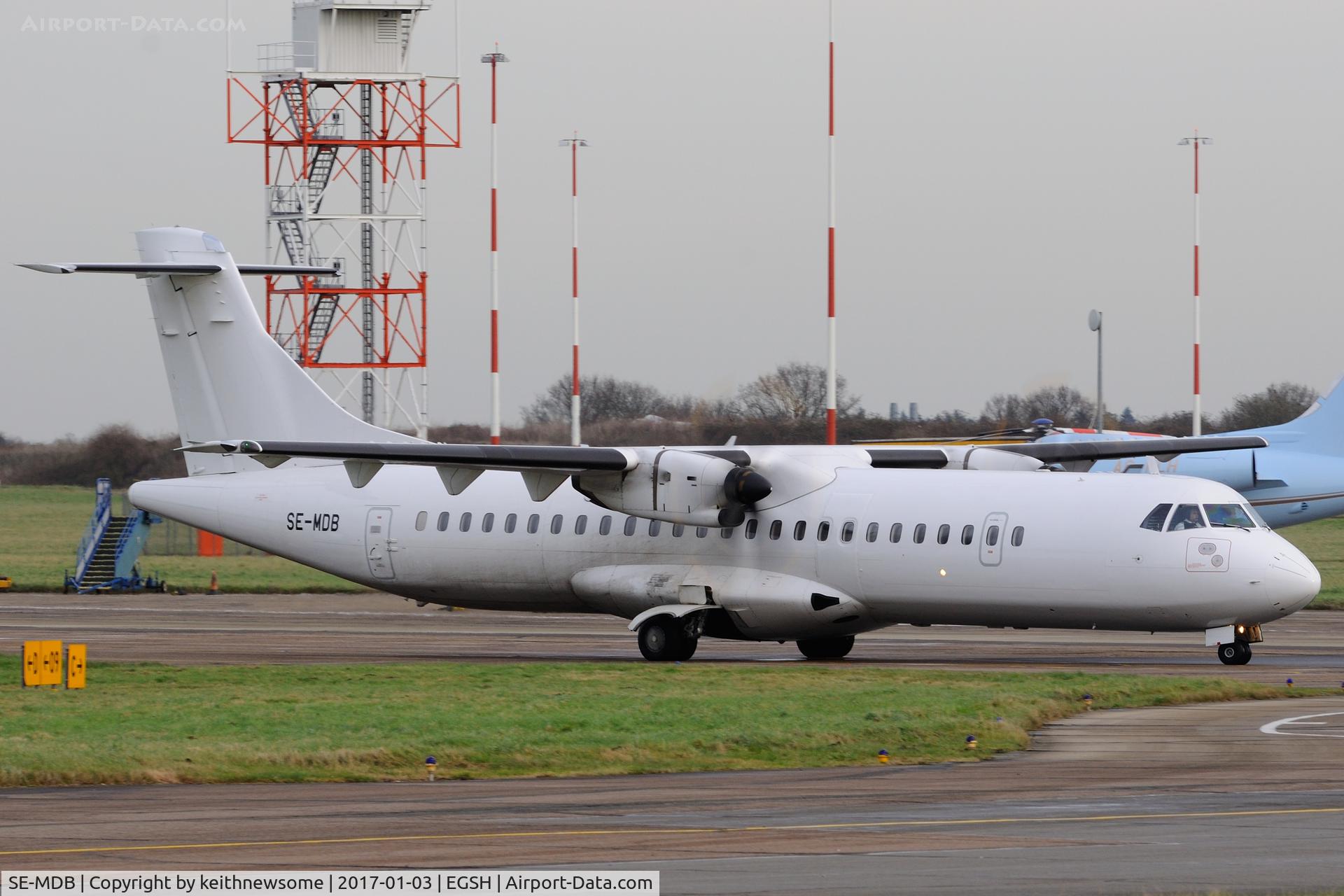 SE-MDB, 2008 ATR 72-212A C/N 822, Arriving for paintwork.