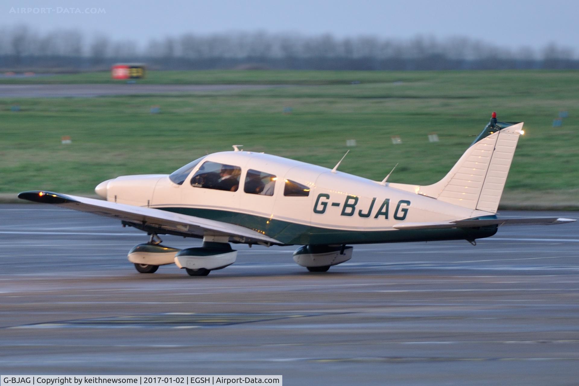 G-BJAG, 1979 Piper PA-28-181 Cherokee Archer II C/N 28-7990353, Nice late visitor.