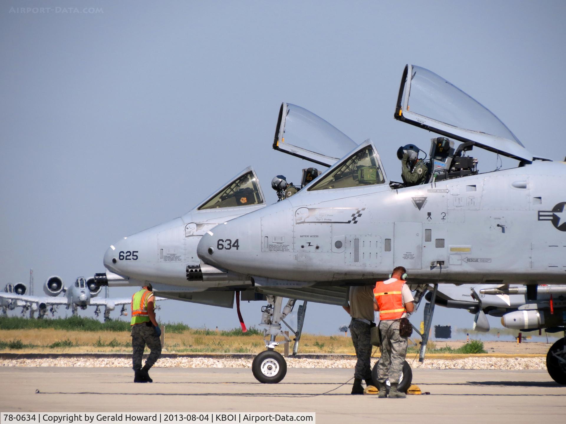 78-0634, 1978 Fairchild Republic A-10C Thunderbolt II C/N A10-0254, Undergoing pre flight checks along with 78-0625.