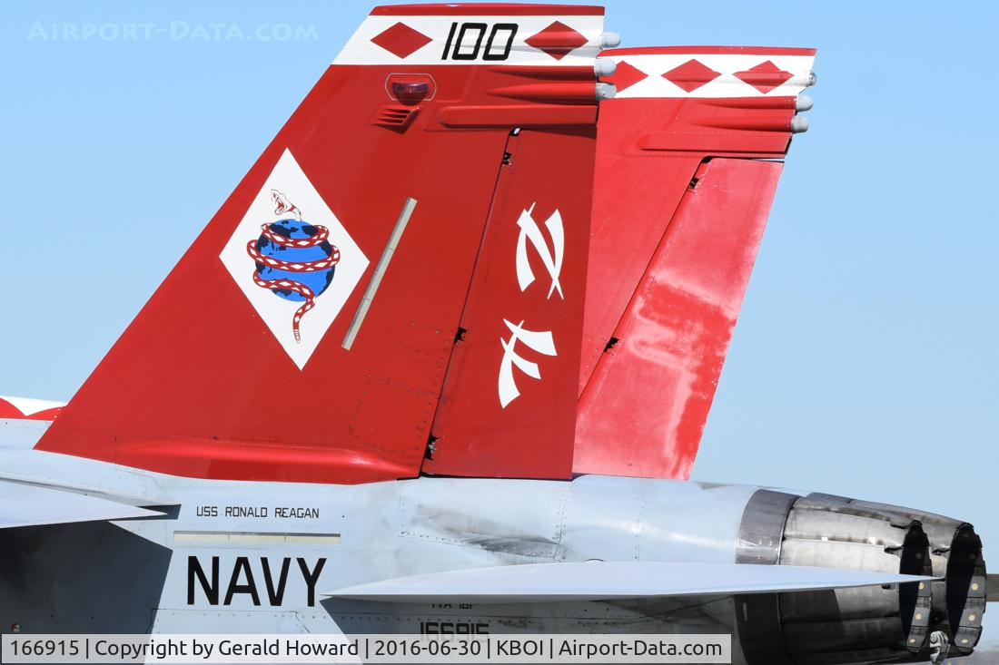 166915, Boeing F/A-18F Super Hornet C/N F223, Colorful tail. VAF-102 “Diamondbacks”  NAF Atsugi, Japan. (CVW-5  USS Ronald Reagan)