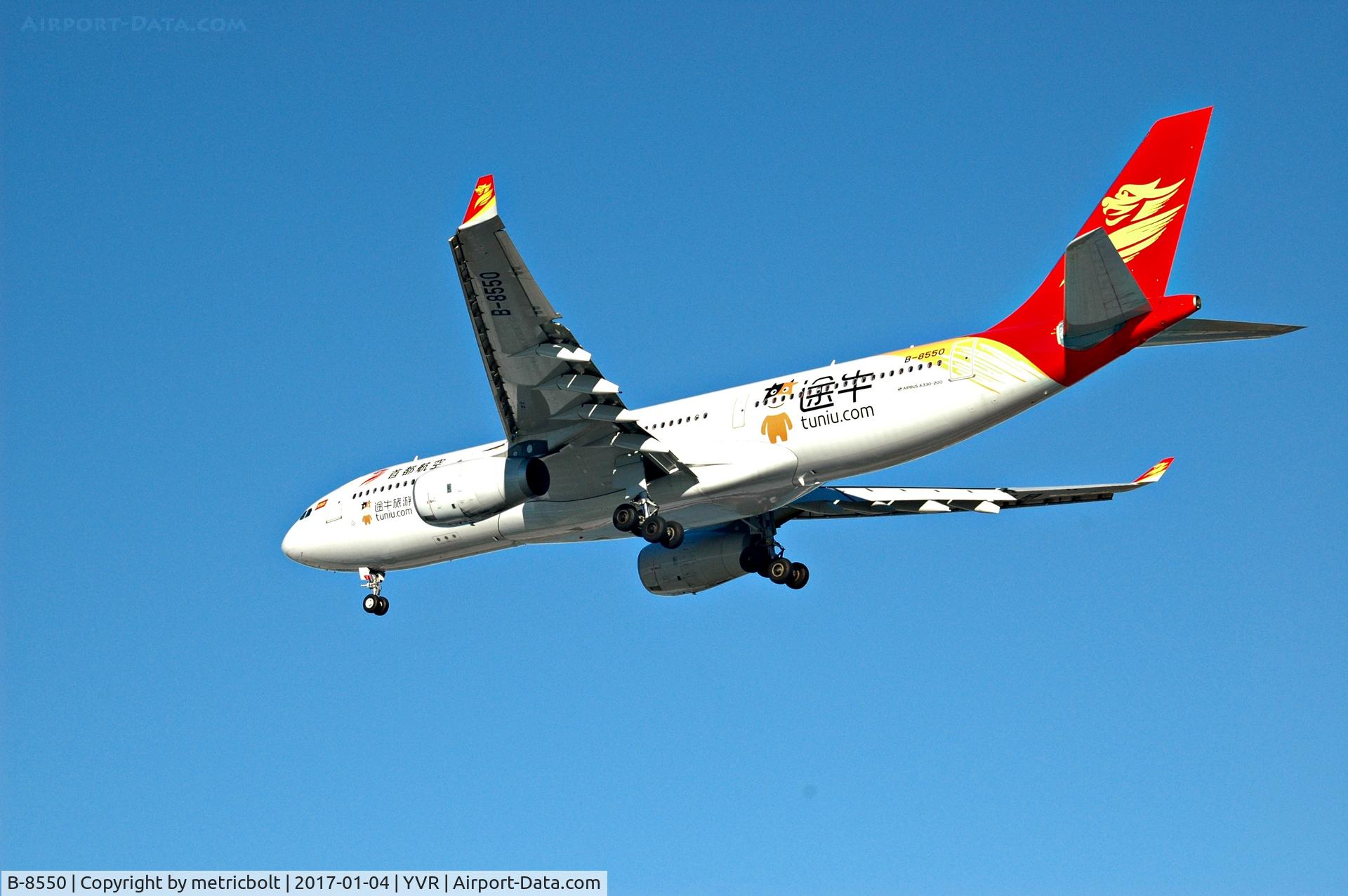 B-8550, 2009 Airbus A330-243 C/N 1028, JD471 HGH(Hangzhou)-TAO(Qingdao)-YVR(Vancouver